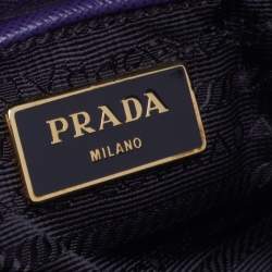 Pre Owned Prada Purple Saffiano Lux Leather Promenade Bag