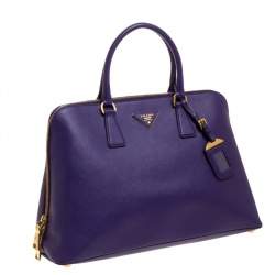 Pre Owned Prada Purple Saffiano Lux Leather Promenade Bag