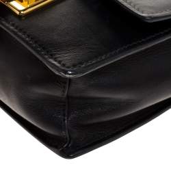 Pre Owned Prada Bicolor Leather Ribbon Flap Crossbody Bag