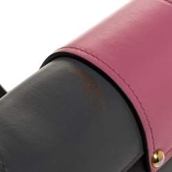 Pre Owned Prada Bicolor Leather Ribbon Flap Crossbody Bag