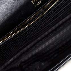 Pre Owned Prada Bicolor Leather Ribbon Flap Crossbody Bag