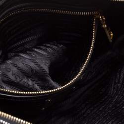 Pre Owned Prada Olive Green/Black Crackled Leather Studded Clutch