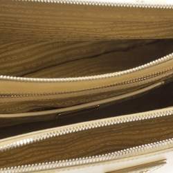 Pre Owned Prada Yellow Saffiano Lux Leather Medium Double Zip Tote