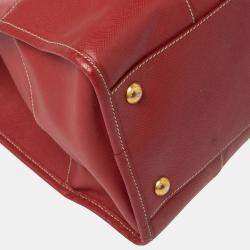 Prada Red Saffiano Lux Leather Tote