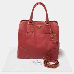 Prada Red Saffiano Lux Leather Tote