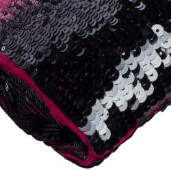 Pre Owned Prada Black/Pink Sequins Chain Clutch