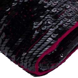 Prada Black/Pink Sequins Chain Clutch