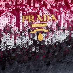 Pre Owned Prada Black/Pink Sequins Chain Clutch