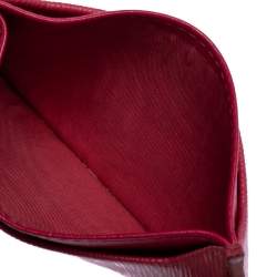 Pre Owned Prada Fuchsia Vitello Move Leather Card Holder
