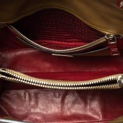 Pre Owned Prada Caramel Brown Saffiano Leather Twin Tote