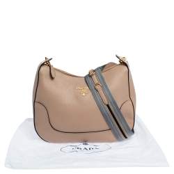 Prada Beige Vitello Phenix Leather Shoulder Bag