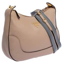 Prada Beige Vitello Phenix Leather Shoulder Bag