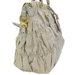 Pre Owned Prada Grey Gathered  Leather   Satchel