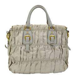 Pre Owned Prada Grey Gathered  Leather   Satchel