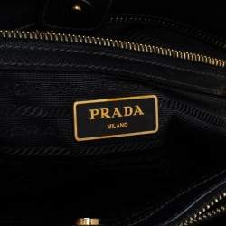 Pre Owned Prada Black Saffiano Lux Leather Medium Tote