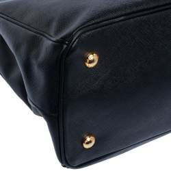 Pre Owned Prada Black Saffiano Lux Leather Medium Tote