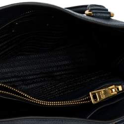 Pre Owned Prada Navy Blue Vitello Phenix Leather Tote