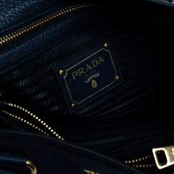 Pre Owned Prada Navy Blue Vitello Phenix Leather Tote