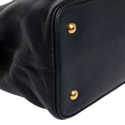 Pre Owned Prada Navy Blue Vitello Phenix Leather Tote