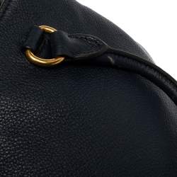 Pre Owned Prada Navy Blue Vitello Phenix Leather Tote