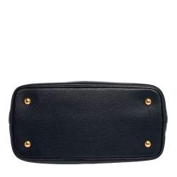 Pre Owned Prada Navy Blue Vitello Phenix Leather Tote