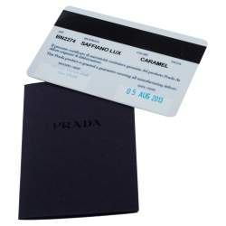 Pre Owned Prada Caramel Saffiano Lux Leather Medium Double Zip Tote