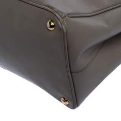 Pre Owned Prada Grey Saffiano Lux Leather Large Gardener's Tote