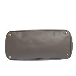 Pre Owned Prada Grey Saffiano Lux Leather Large Gardener's Tote