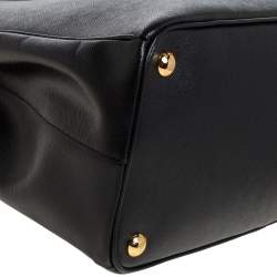 Pre Owned Prada Black Saffiano Lux Leather Parabole Tote