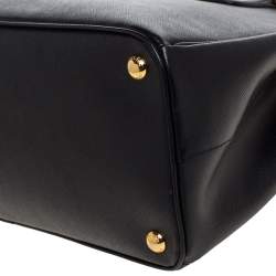 Pre Owned Prada Black Saffiano Lux Leather Parabole Tote