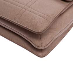 Pre Owned Prada Nude Beige Safiano Lux Leather Sound Shoulder Bag