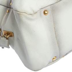 Pre Owned Prada Ombre White Cervo Antik Leather Bauletto Bag