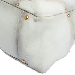 Pre Owned Prada Ombre White Cervo Antik Leather Bauletto Bag
