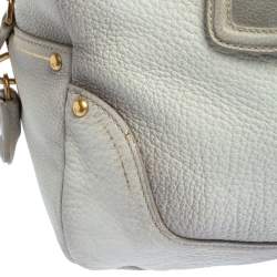 Pre Owned Prada Ombre White Cervo Antik Leather Bauletto Bag