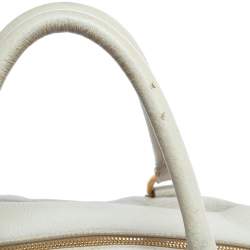 Pre Owned Prada Ombre White Cervo Antik Leather Bauletto Bag