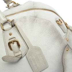Pre Owned Prada Ombre White Cervo Antik Leather Bauletto Bag