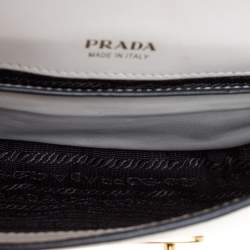Prada Black/White Leather Cahier Belt Bag