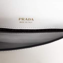 Prada Black/White Leather Cahier Belt Bag