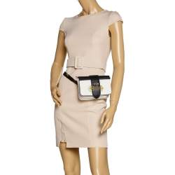 Prada Black/White Leather Cahier Belt Bag