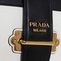 Prada Black/White Leather Cahier Belt Bag