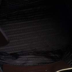 Pre Owned Prada Brown Vitello Daino Leather Side Pocket Tote