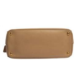 Pre Owned Prada Beige Saffiano Lux Leather Parabole Tote