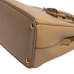 Pre Owned Prada Beige Saffiano Lux Leather Parabole Tote