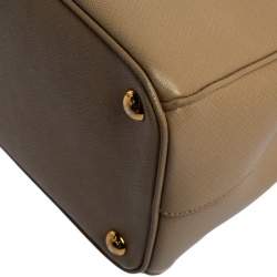 Pre Owned Prada Beige Saffiano Lux Leather Parabole Tote