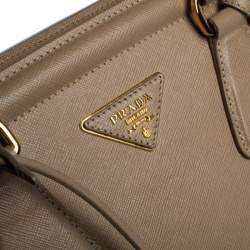 Pre Owned Prada Beige Saffiano Lux Leather Parabole Tote