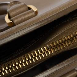 Pre Owned Prada Beige Saffiano Lux Leather Parabole Tote