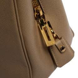 Pre Owned Prada Beige Saffiano Lux Leather Parabole Tote