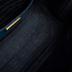 Pre Owned Prada Two Tone Blue Saffiano Leather Small Tote