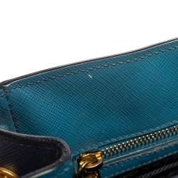 Pre Owned Prada Two Tone Blue Saffiano Leather Small Tote
