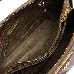 Pre Owned Prada Brown Saffiano Lux Leather Small Promenade Bag
